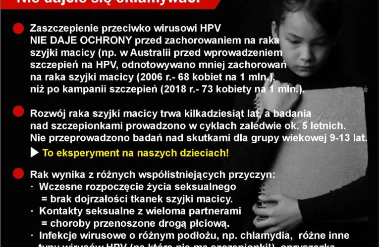 UWAGA, Rodzice! Szczepienia przeciwko HPV.