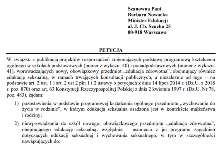 Ostatni dzwonek! Piszmy do MEN w sprawie edukacji zdrowotnej! Gotowe pismo Ordo Iuris