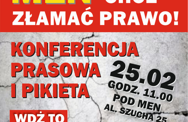 Konferencja prasowa i pikieta pod MEN 25.02 