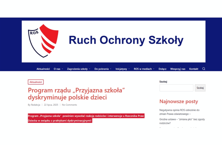 Program „Przyjazna szkoła” dyskryminuje polskie dzieci